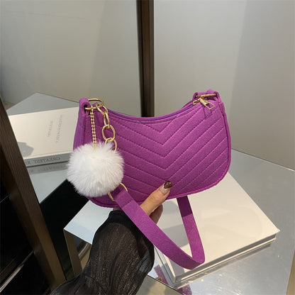 A summer new fresh felt armpit bag indentation fashion single shoulder foreign style small square bag