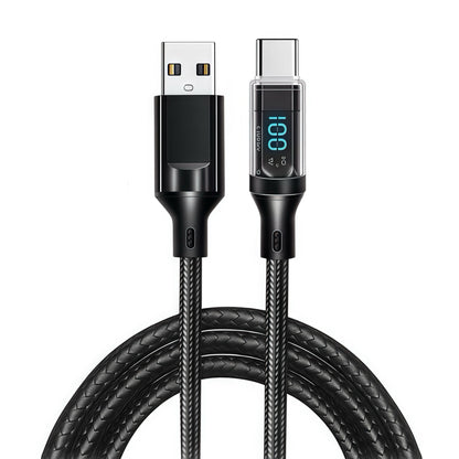A digital display charging cable