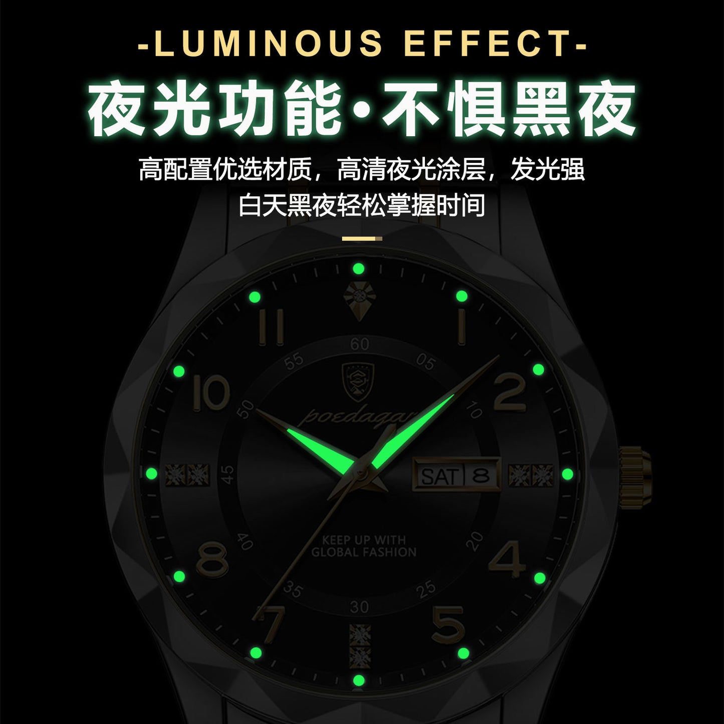 A new men's watch luxury waterproof luminous quartz watch