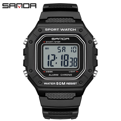 A version of swimming waterproof youth electronic watch simple alarm clock single display small square men and women, student wrist