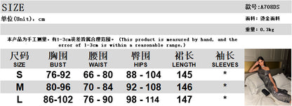 A708DS European and American cross-border 2025 spring new women's clothing sexy hip-wrapped dress diagonal shoulder reflective super elastic - Mixbatch