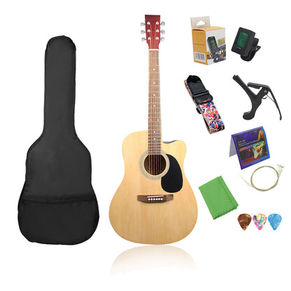 مجموعة غيتار صوتي للمبتدئين من الأولاد والبنات، مقاس 41 بوصة 
