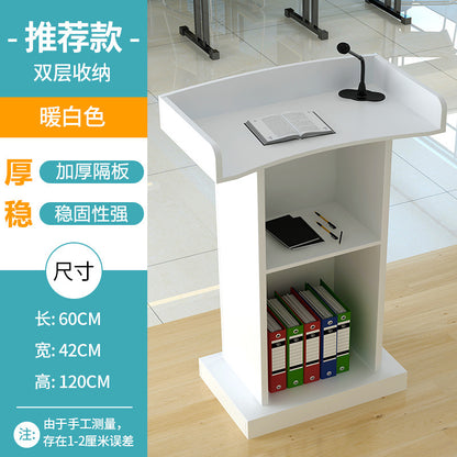 A Classroom podium lectern, and desk
