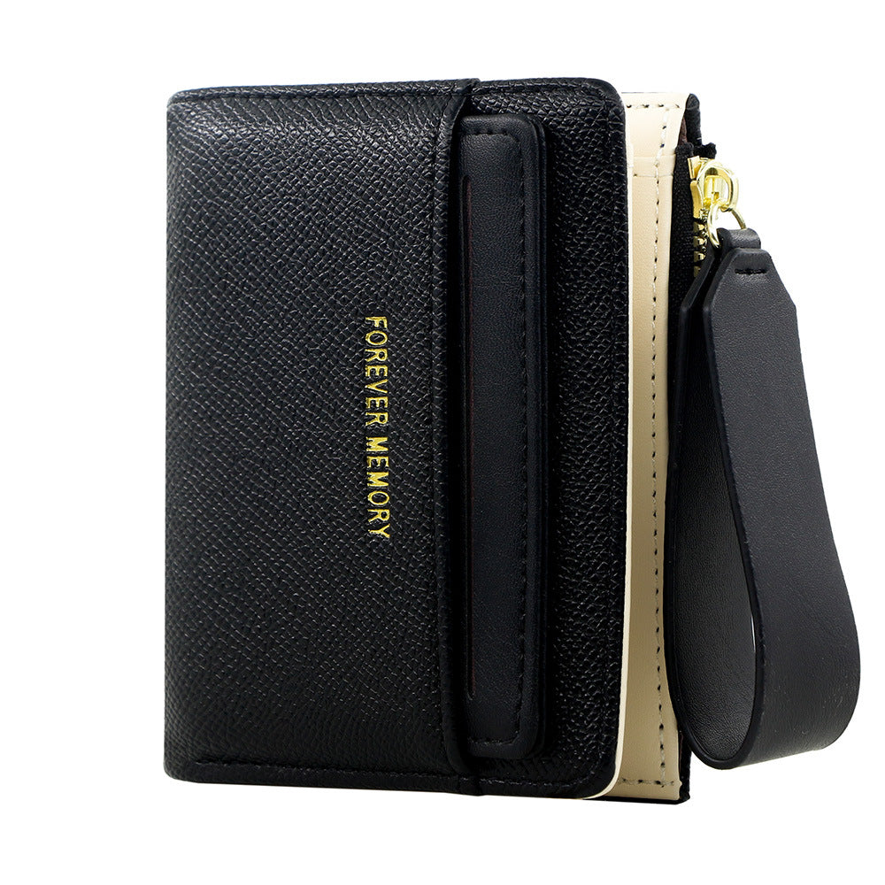 A new women's wallet short solid color card bag women's high-end cross-border zipper change bag source manufacturer