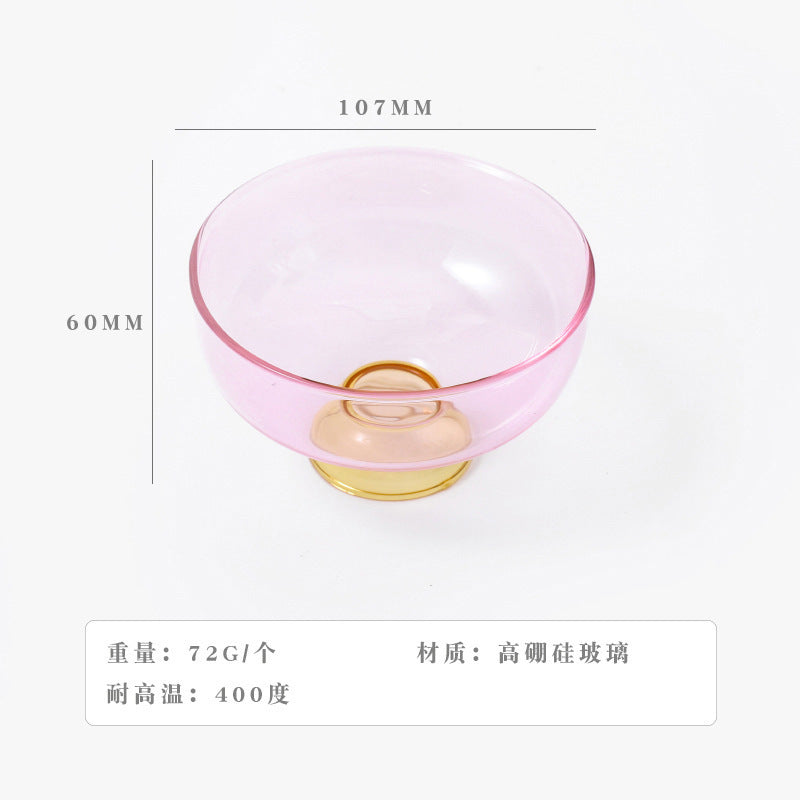 A Household heat-resistant transparent glass bowl, baked egg-beating instant noodle salad bowl, thickened large-capacity Japanese noodle poon soup bowl