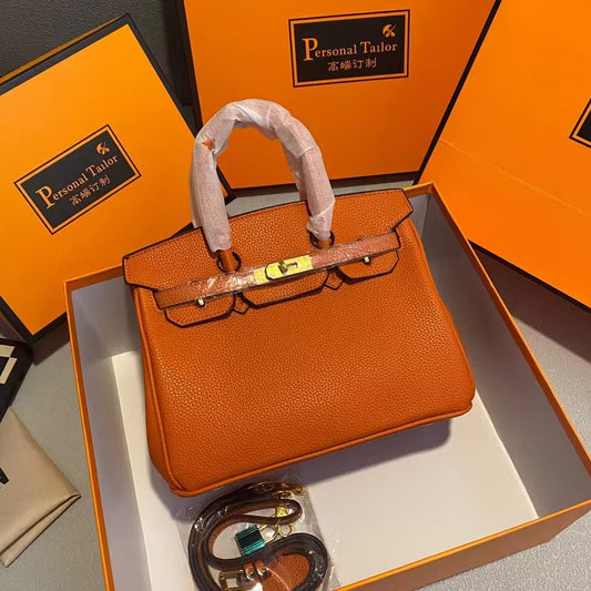 A high-end textured women's bag handbag 30CM soft leather European and American fashion TOGO platinum bag exquisite and versatile