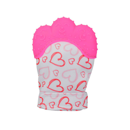 A Silicone molar gloves Food grade Baby imitation finger molar stick Hand guard Sound toy