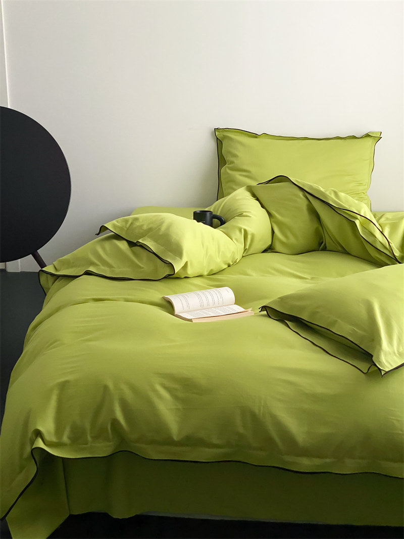 Ba amine series niche designer 60 simple solid color long-staple cotton washable cotton multi-bedding four-piece set 1.0kg - Mixbatch