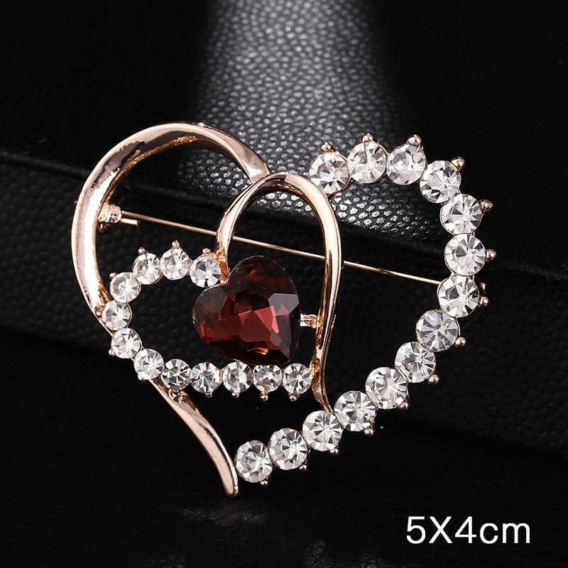 A Korean new fashion high-end brooch women's rhinestone silk scarf buckle anti-light buckle crystal brooch pin pearl jewelry - Mixbatch