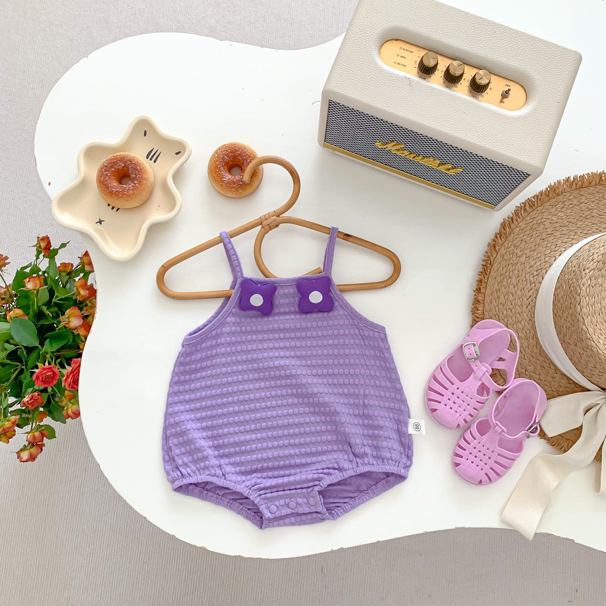 A children's clothing spot summer thin small suspender clothes baby girl triangle bag fart clothes out one-piece climbing clothes - Mixbatch