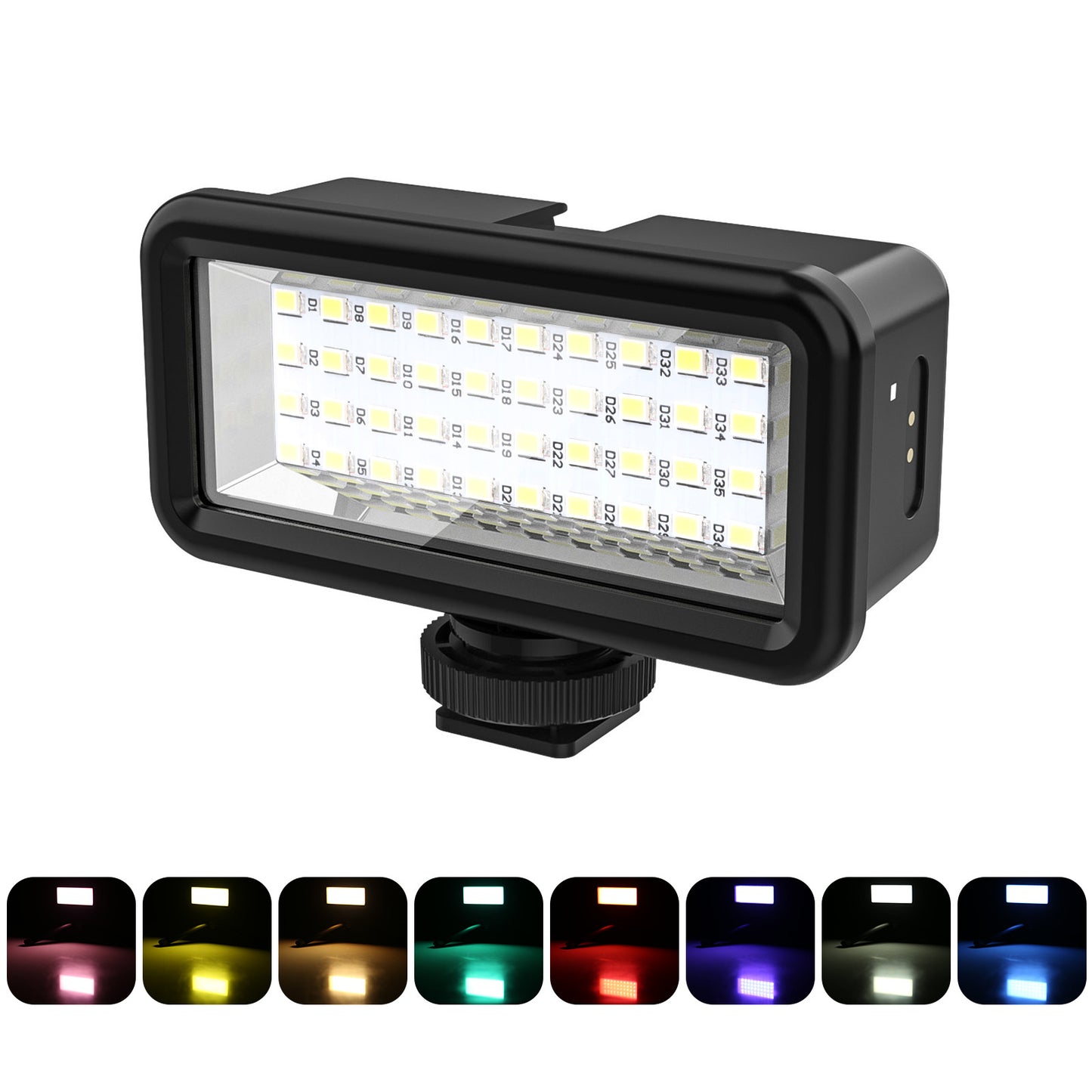 A 40-LED Vlogging Camera Portable Fill Light 40m Diving Waterproof Light