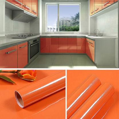 A cabinet self-adhesive sticker furniture renovation waterproof thickened paint wallpaper pearlescent cabinet room wardrobe solid color pvc wallpaper