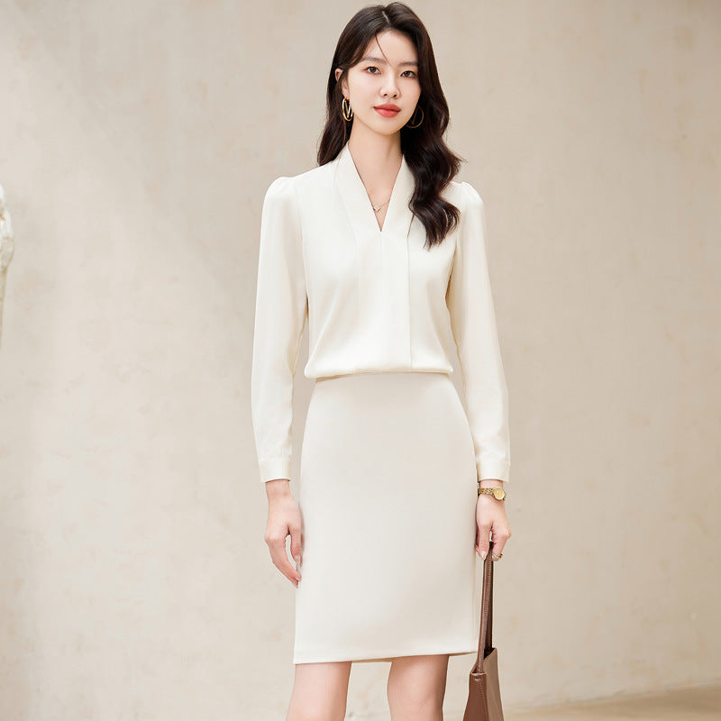 A new busalong long-sleeved blouse commuter professional wear work clothes wholesale 601 - Mixbatch