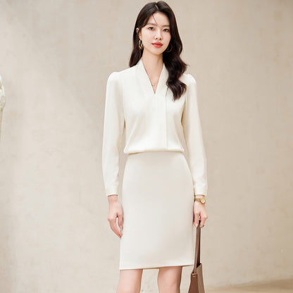 A new busalong long-sleeved blouse commuter professional wear work clothes wholesale 601 - Mixbatch