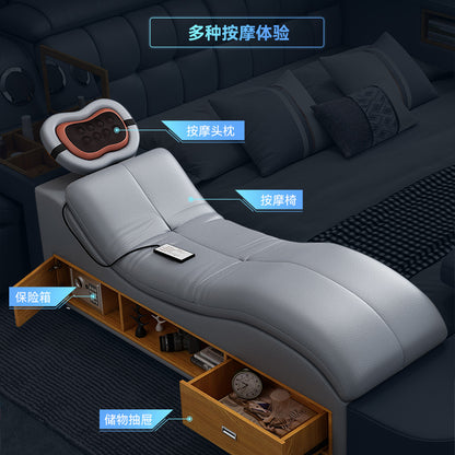 A tatami bed massage, leather bed 1.8 meters multifunctional wedding bed storage soft bed modern simple master bedroom double bed
