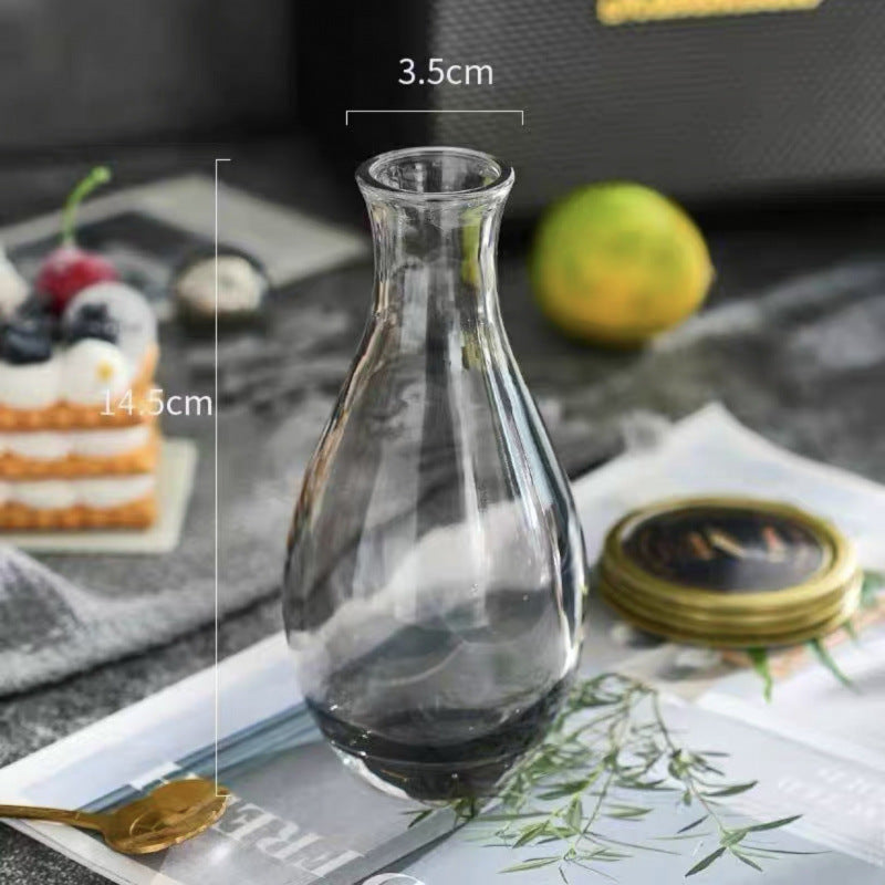 A Nordic simple and creative mini vase ins wind glass water flower cultivator living room desktop decoration small ornament
