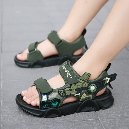 A new summer children's soft-soled beach shoes camouflage shoes boys' shoes army green casual children's sandals - Mixbatch