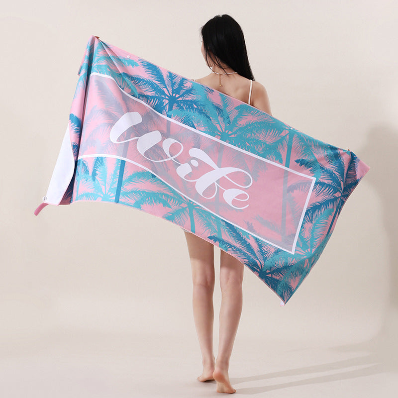 A microfiber double-sided velvet beach towel