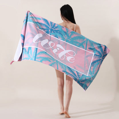 A microfiber double-sided velvet beach towel