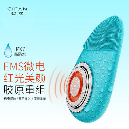 A silicone facial cleanser