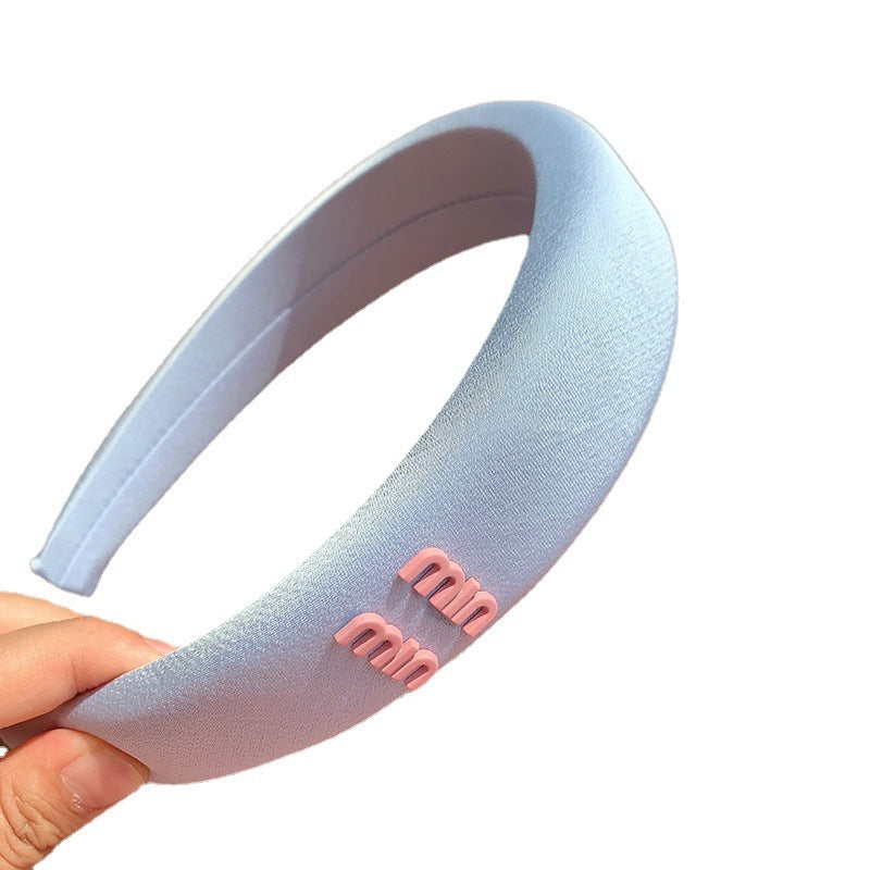 A Macaron color alphabet headband, satin high cranial top, small fresh headband, face wash, pressure hair clip, hair accessories, head accessories