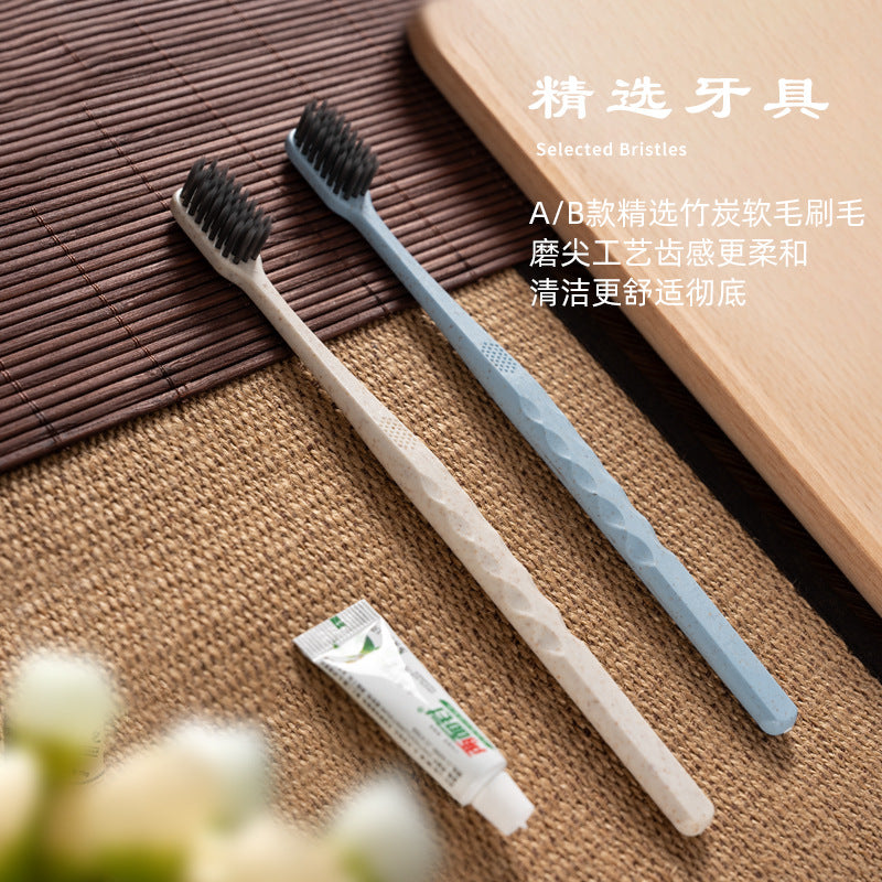 Hotel B & B Disposable Toothbrush Toothpaste Kraft Paper Set Disposable Comb Razor Soap Wash Wholesale