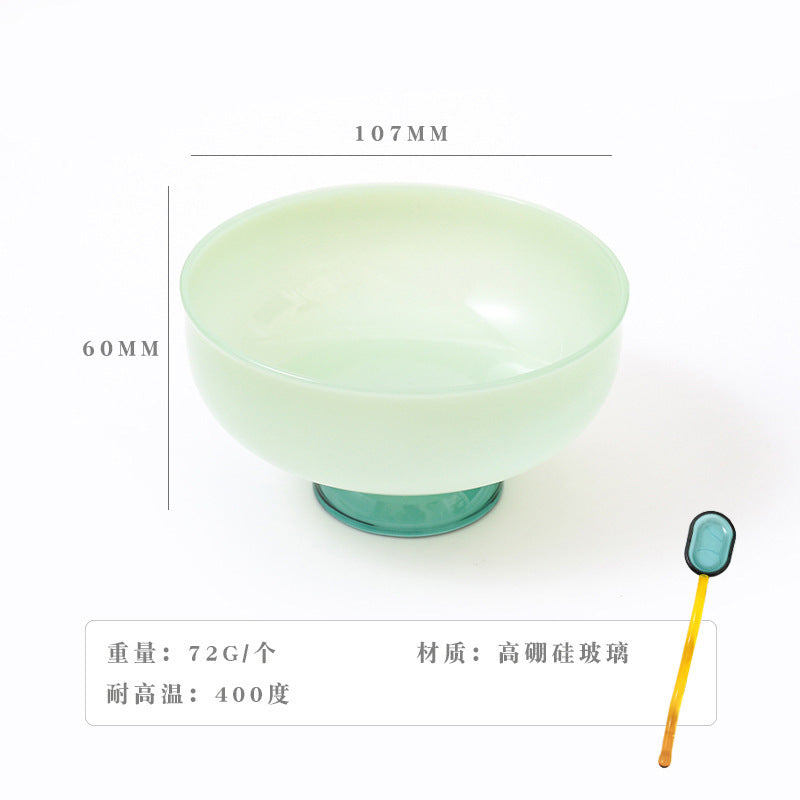 A Household heat-resistant transparent glass bowl, baked egg-beating instant noodle salad bowl, thickened large-capacity Japanese noodle poon soup bowl