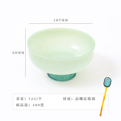 A Household heat-resistant transparent glass bowl, baked egg-beating instant noodle salad bowl, thickened large-capacity Japanese noodle poon soup bowl