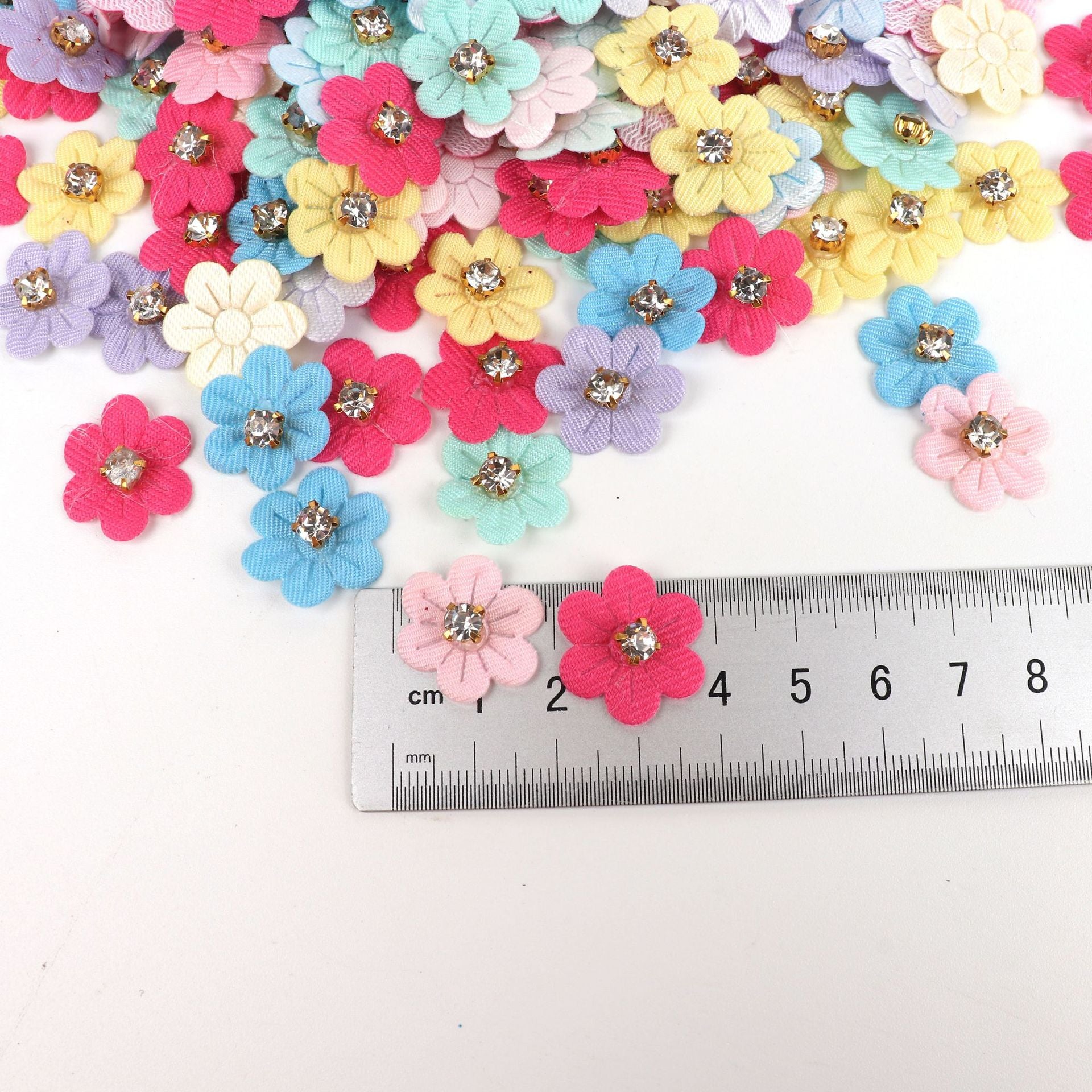 A DIY five-petaled small flower bright diamond clothing accessories, accessories headgear flower clothes decoration, small flower express sales Amazon - Mixbatch
