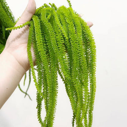 A contains yang, simulated hanging willow whiskers, simulated hanging rice, long branches, rosy lise background flower arrangement, wedding flower material, plant wall hanging