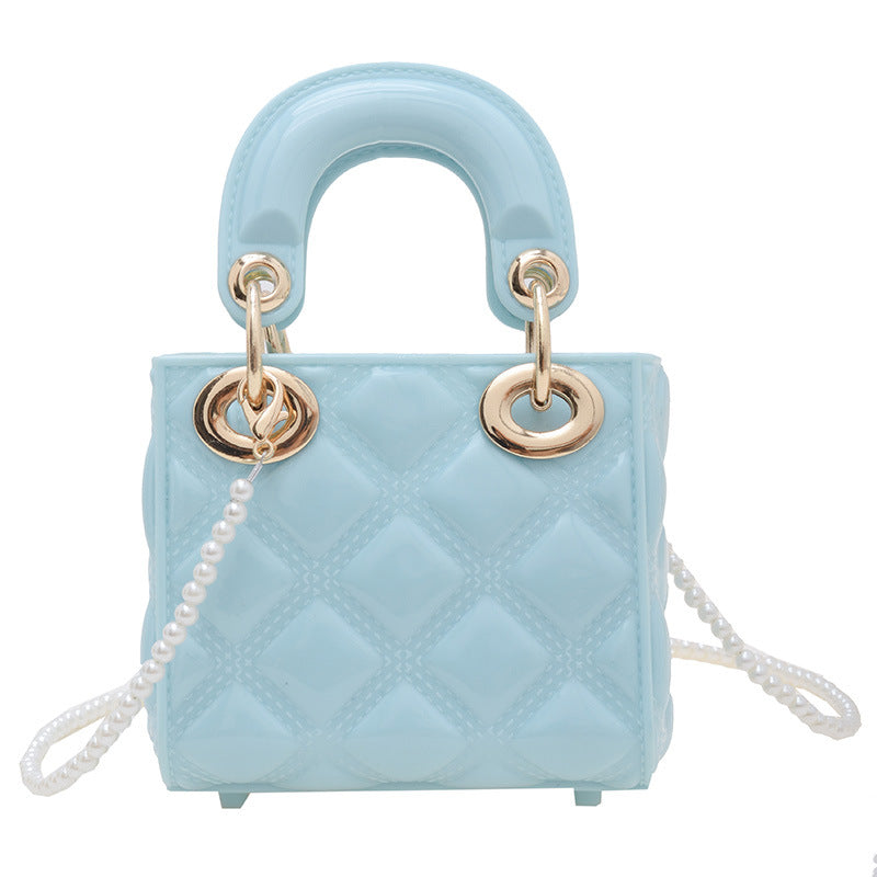 A summer new jelly bag children's bag mini bag diamond Princess Diana bag pvc bag pearl messenger women's bag - Mixbatch