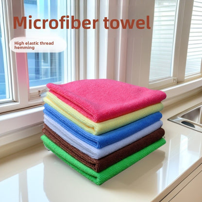 A 350G warp knitted microfiber towel high elastic silk locking edge does not shed hair and does not fade housekeeping cleaning kitchen rag
