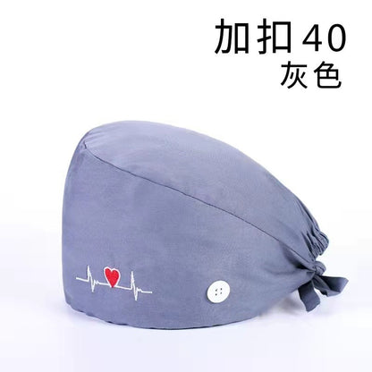 A Cross-border surgical cap Cotton solid color nurse operating room cap Sweat-absorbing and windproof confinement cap Dental dentist cap
