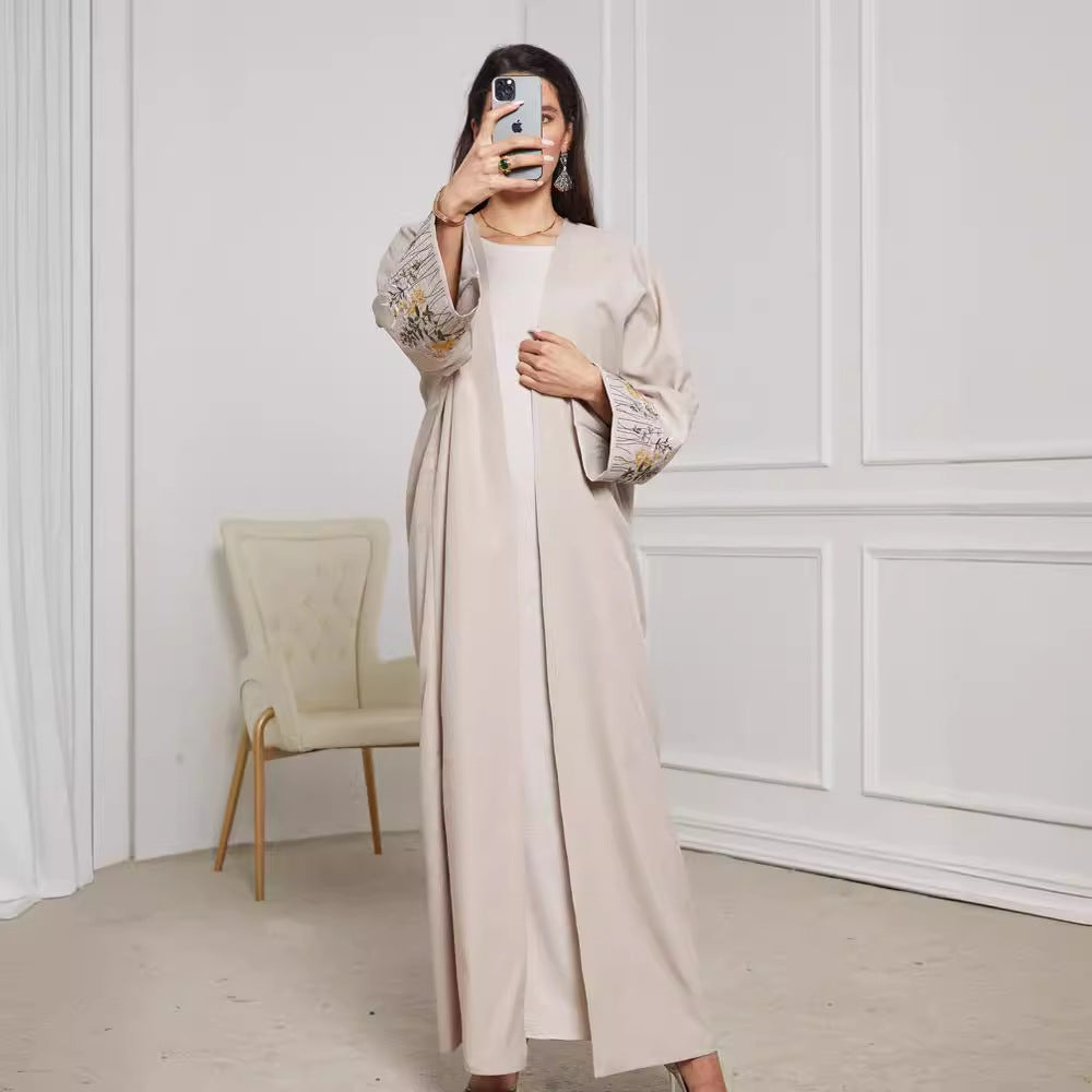 Women's Robe Embroidered Middle Eastern Muslim Clothing Cardigan Dress Long Dress Bat Sleeve - Mixbatch