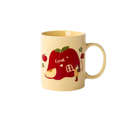 A Christmas Mug Ceramic Cup with Lid Spoon