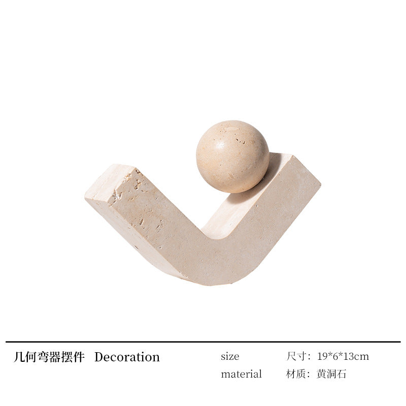 A geometric simulation travertine ornament