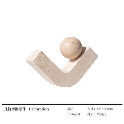 A geometric simulation travertine ornament