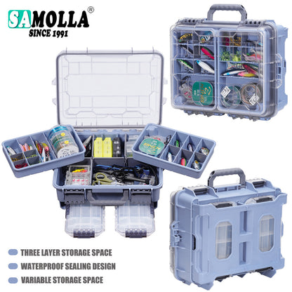 A Waterproof Fishing Toolbox – Double-layer, Large Storage for Lures & Accessories