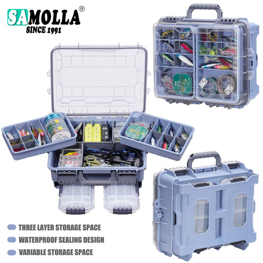 A Waterproof Fishing Toolbox – Double-layer, Large Storage for Lures & Accessories