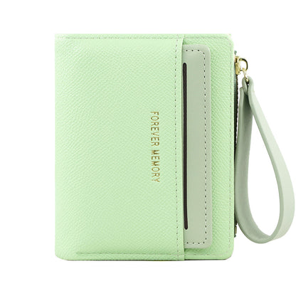 A new women's wallet short solid color card bag women's high-end cross-border zipper change bag source manufacturer