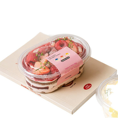 A 500ml full bowl of taro balls dessert fruit fishing transparent pet baking packaging box disposable packaging box
