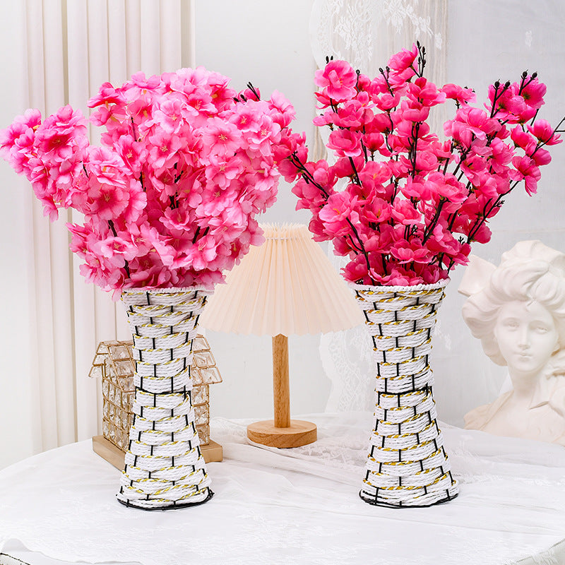A Simulation Cherry Blossom Branch Cherry Blossom Tree Plastic Peach Blossom Arrangement Wedding Ceiling Decoration Indoor Home Tabletop Ornament