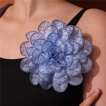A new 14cm flower rhinestone patch creative clothing brooch decorative flower set with diamond flower clothing accessories - Mixbatch