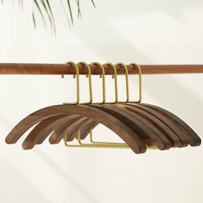 A semi-circular black walnut solid wood hanger