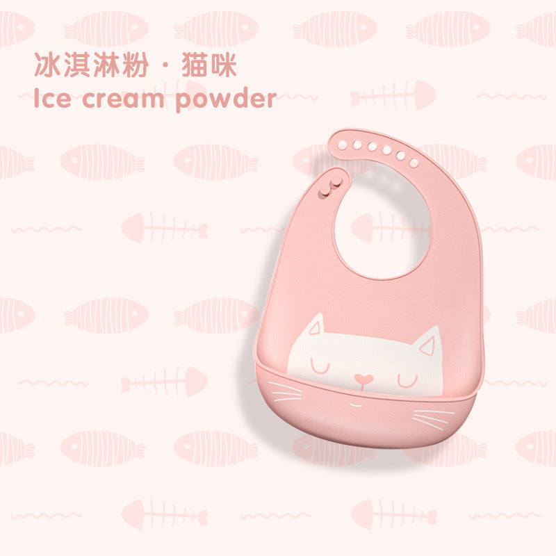 Baby silicone bibs, baby eating bibs,  waterproof rice pockets,saliva napkins 0.08kg - Mixbatch