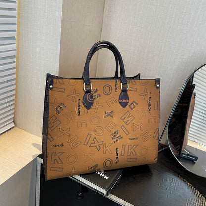 A new model, new style, simple and large-capacity letter presbyopia tote bag, portable commuter women's bag