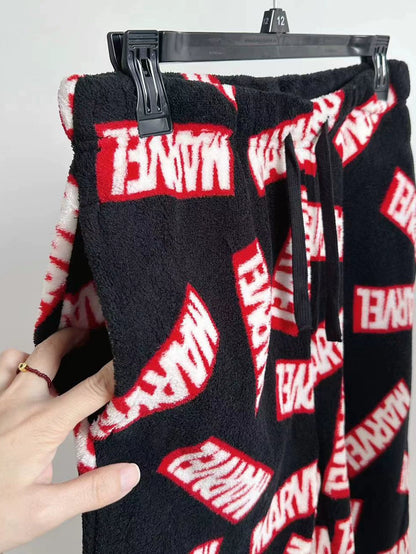 T European and American Christmas series autumn and winter coral fleece couple loungewear pajamas set