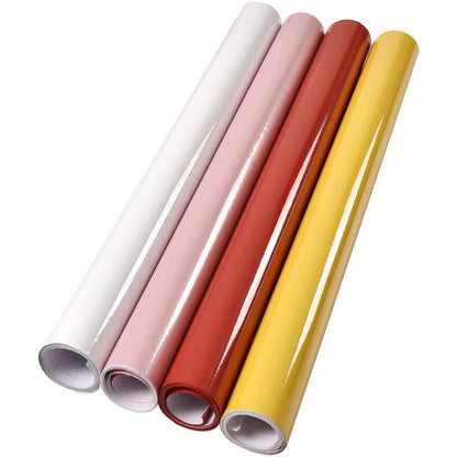 A cabinet self-adhesive sticker furniture renovation waterproof thickened paint wallpaper pearlescent cabinet room wardrobe solid color pvc wallpaper
