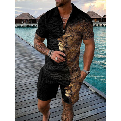A short-sleeved shorts set