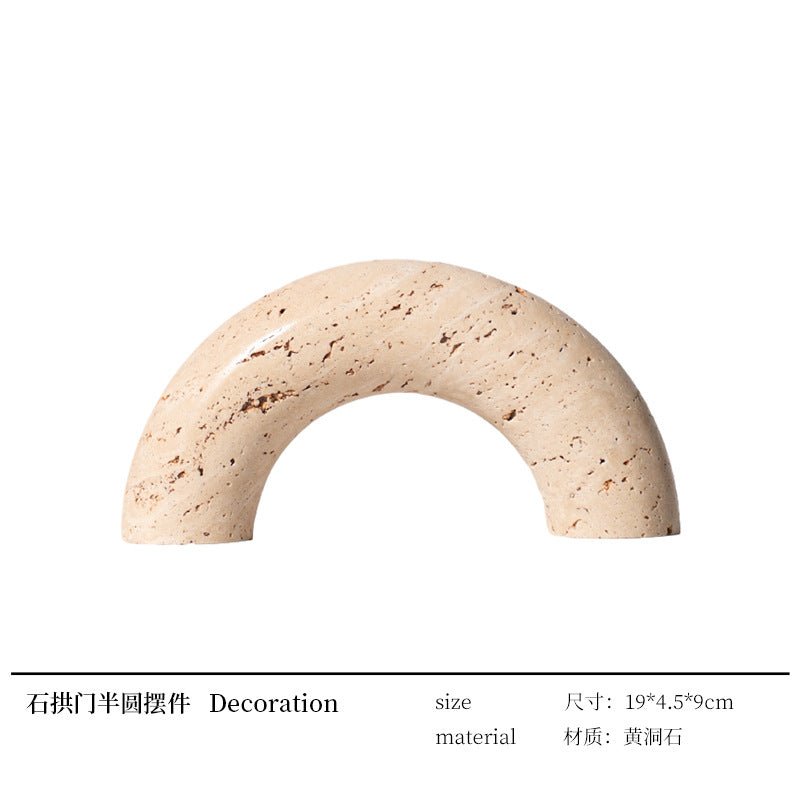 A geometric simulation travertine ornament